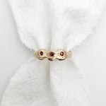 Trilogy Ring - Peach Sapphire recycled gold three stone ring by zoe alexandria jewellery