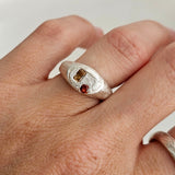 Silver Harmony Signet Ring - Yellow & Red sapphire