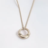 Demilune Pendant - Silver & Mint Green Sapphire