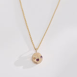 9KYG 3 stone Bubble Necklace - Mixed sapphire