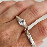 Silver Omni Signet Ring - Light Blue Sapphire