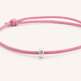 Silver Paracord Beaded Bracelet - Lavender Pink