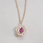 organic cast in place sapphire pendant handmade by zoe alexandria jewellery