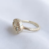 Silver Portrait Ring - Zircon