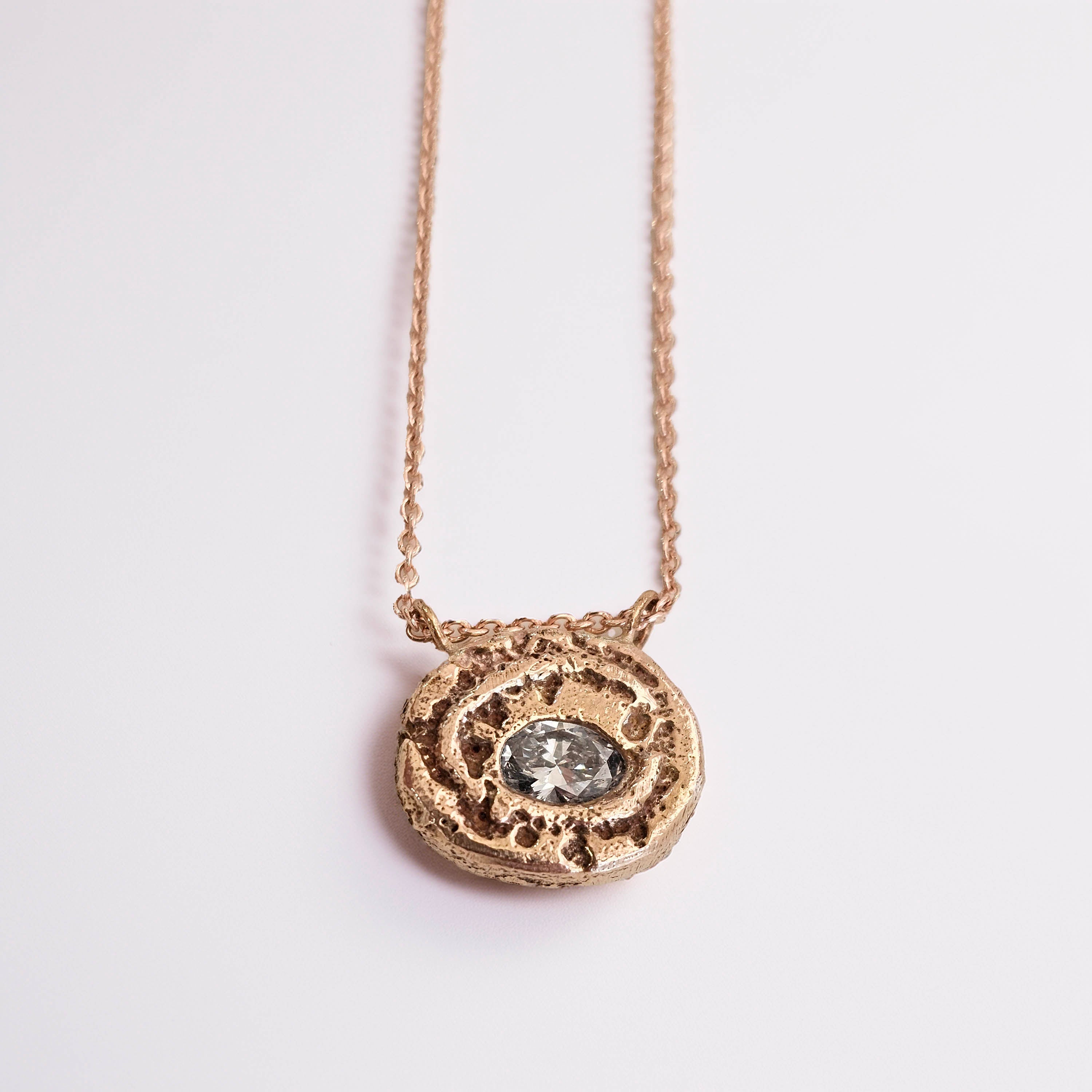 cast in place rose gold lab diamond necklace zoe alexandria jewellery