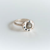 Silver Rough Diamond Bowl Ring