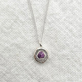 Silver Rough Sapphire Bubble Necklace - Pink sapphire recycled silver necklace by zoe alexandria jewellery