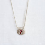 silver cast in place sapphire stone necklace handmade by zoe alexandria jewellery