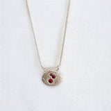 silver cast in place sapphire stone necklace handmade by zoe alexandria jewellery