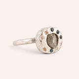 Silver Rough Diamond Bowl Ring