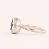 Silver Rough Diamond Bowl Ring
