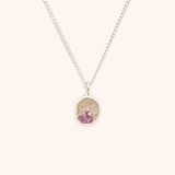 Silver Sapphire Bubble Necklace - Pink