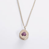 Silver Rough Sapphire Bubble Necklace - Pink