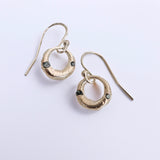 Silver Demilune Earrings - teal sapphire