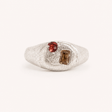 Silver Harmony Signet Ring - Yellow & Red sapphire