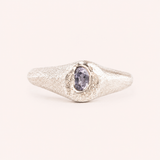 Silver Omni Signet Ring - Light Blue Sapphire