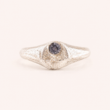 Silver Omni Signet Ring - Parti Sapphire