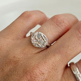 Silver Portrait Ring - Zircon