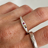 Silver Aluna Ring - Mixed Sapphire