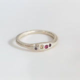 Silver Aluna Ring - Mixed Sapphire