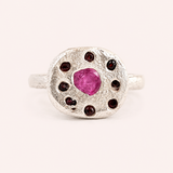 Silver Pink Sapphire Bowl Ring