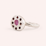 Silver Pink Sapphire Bowl Ring