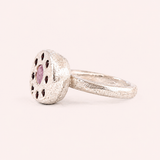 Silver Pink Sapphire Bowl Ring