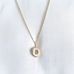 cast in place peach sapphire pendant by zoe alexandria jewellery recycled silver