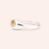 Silver Chloe Ring - Baguette Yellow Sapphire