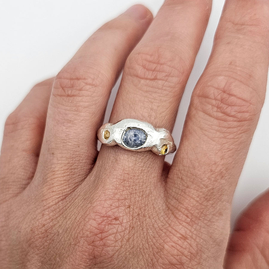 Silver Cloud Ring - Sapphire