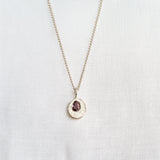 cast in place peach sapphire pendant by zoe alexandria jewellery recycled silver