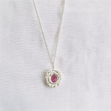 organic cast in place sapphire pendant handmade by zoe alexandria jewellery