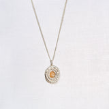 organic cast in place sapphire pendant handmade by zoe alexandria jewellery