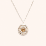 Portrait Pendant - Silver Yellow Sapphire