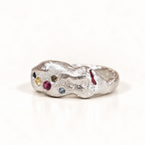 Silver Cloud Ring - Rainbow Sapphire