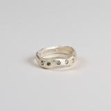 Silver Wave Ring - Green Sapphire