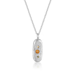 Silver Small Tablet Necklace - Mixed Sapphire pendant handmade by zoe alexandria jewellery