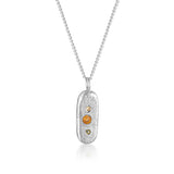 Silver Small Tablet Necklace - Mixed Sapphire pendant handmade by zoe alexandria jewellery