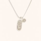 Silver Small Tablet Necklace with charm