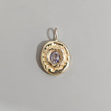 Portrait Pendant - 14kyg Blue Sapphire