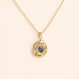 Portrait Pendant - 9KYG Blue Sapphire