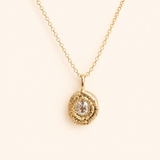 Portrait Pendant - 9KYG Light Blue Sapphire
