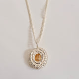 organic cast in place sapphire pendant handmade by zoe alexandria jewellery