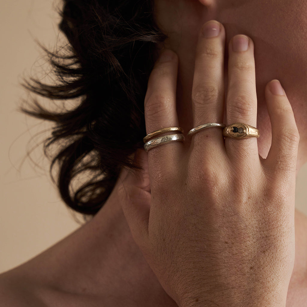 gender neutral rings handmade recycled gold ring by zoe alexandria jewellery