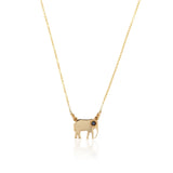 Gold elephant necklace with black diamond eye