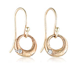 Demilune Earrings recycled Yellow Gold & White Diamond earrings by zoe alexandria jewellery