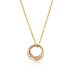 Demilune Pendant recycled Yellow Gold & LAB GROWN White Diamond necklace by zoe alexandria jewellery