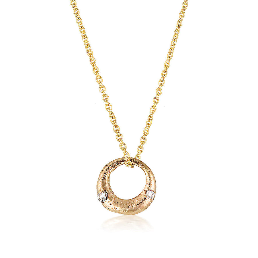 Demilune Pendant - Yellow Gold & LAB GROWN White Diamond