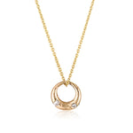 Demilune Pendant recycled Yellow Gold & White Diamond necklace by zoe alexandria jewellery