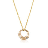 Demilune Pendant recycled Yellow Gold & LAB GROWN White Diamond necklace by zoe alexandria jewellery